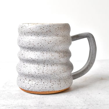 Stoneware Purple  Ripple Mug with speckles 