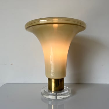Angelo Mangiarotti - Style Hand Blown Italian Murano Glass Sculptural Table Lamp 