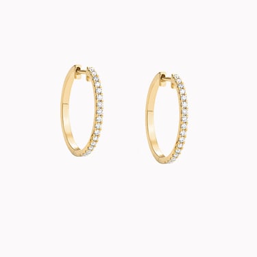 Half Eternity Diamond 20mm Hoop Earrings