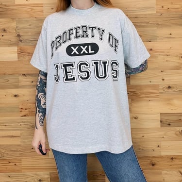 Vintage Property of Jesus Religious Tee Shirt T-Shirt 