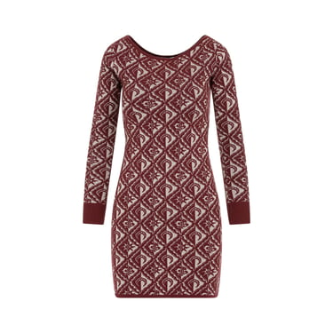 Marine Serre Women Marine Serre Moon Diamant Knit Jacquard Mini Dress