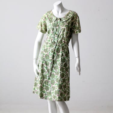 vintage 50s green paisley print dress 