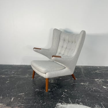 Hans Wegner Papa Bear Chair and Ottoman by AP Stolen circa 1950's