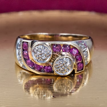 Vintage Ruby and Diamond Band