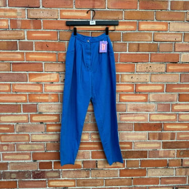 vintage 80s blue op pleated front high waist pants / 20 - 23