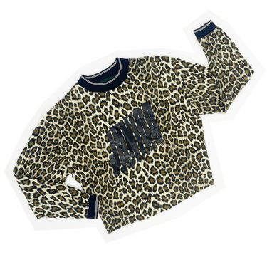 Jean Paul Gaultier 90s leopard print logo top