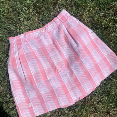 VTG 90s TAIL Pink Plaid Mini Skirt 