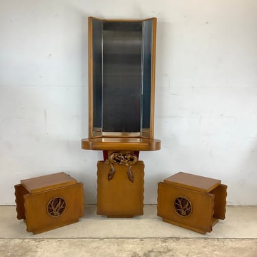 Mid-Century Dressing Mirror and Console Set Attr. Eugenio Montuori for Fratelli Turri 
