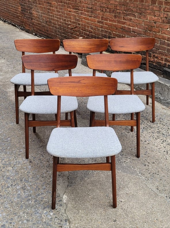 Danish Teak Dining 6 Chairs by Schiønning &amp; Elgaard