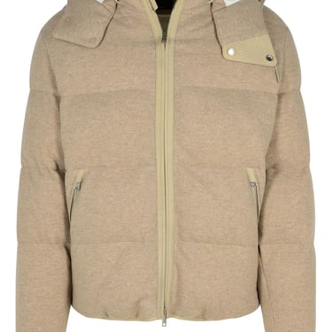 Zegna Beige Cashmere Down Jacket Man