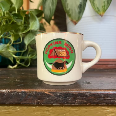 Vintage 1960s 1970s Hopkins Minnesota Boy Scout Ceramic Mug 