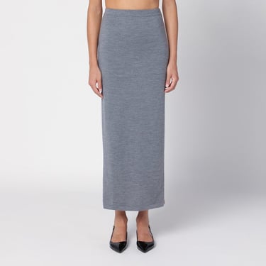 Moschino Beige/Grey Wool Long Skirt Women