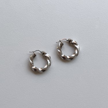 Thick Twist Sterling Hoops 