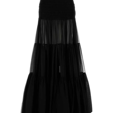 Saint Laurent Women Black Crepe Skirt