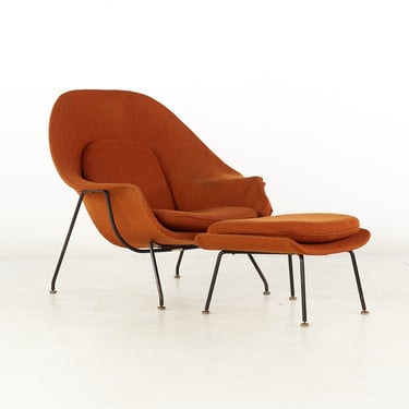 Early Knoll Mid Century Womb Chair with Ottoman - mcm 