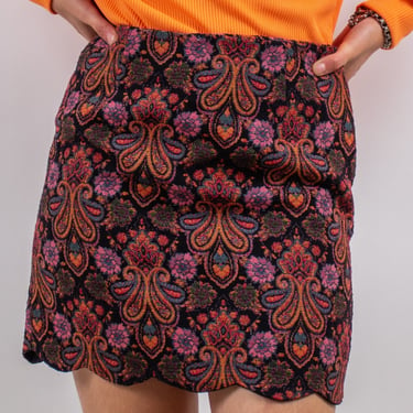 y2k 'daphne paris' jacquard mini skirt