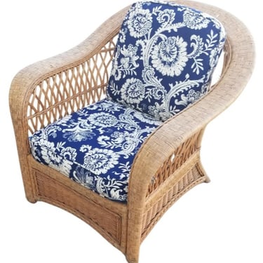 Restored Rattan Wicker Lounge Chair 
