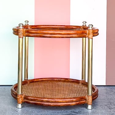 Tortoiseshell Rattan Clover Side Table