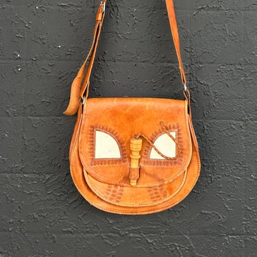 Tanned Leather 1970s Leather Boho Bag