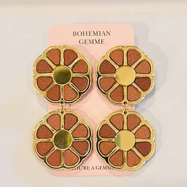Sample Sale Toffee Satin Flower Earrings