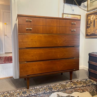 Midcentury Modern Bowtie Tallboy Dresser