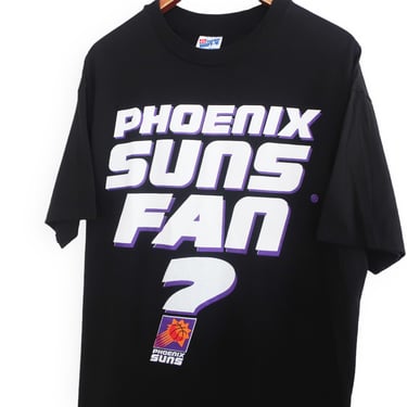 Phoenix Suns shirt / 90s NBA shirt / 1990s Phoenix Suns NBA basketball fan black t shirt single stitch Large 