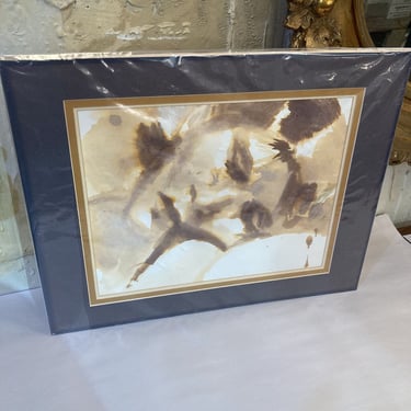 Unframed vintage watercolor, woman (19x15 in)