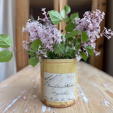 Beautiful rare find vintage French yellow confiture Novia  crock 