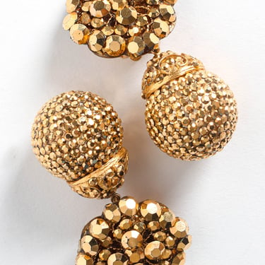 Filigree Golden Globe Rhinestone Earrings
