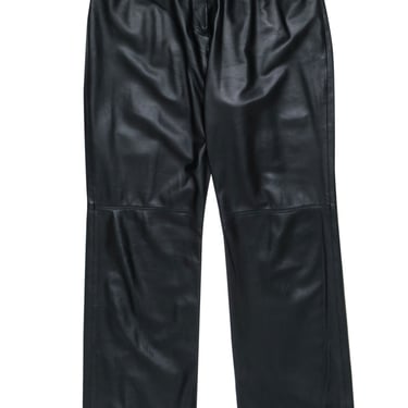 St. John - Black Leather Wide Leg Pants Sz 16