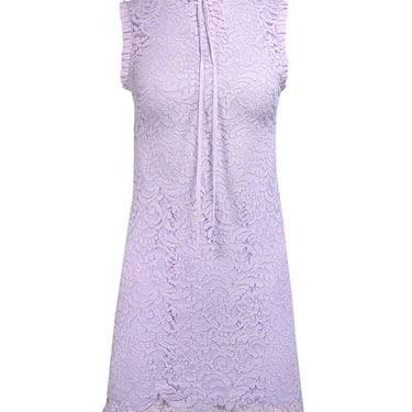 Sandro - Lilac Lace High Neck Mini Dress Sz 4