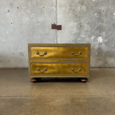 Vintage 1970's Brass Clad Chest Of Drawers By Sarreid Spain