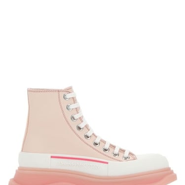 ALEXANDER MCQUEEN Pastel Pink Leather Tread Slick Sneakers
