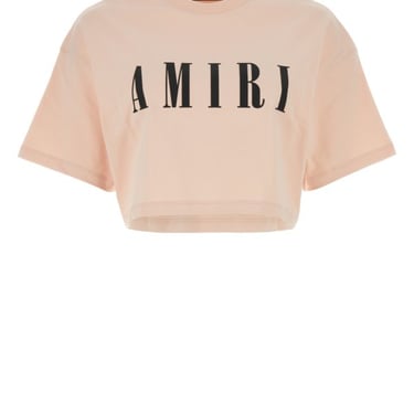 Amiri Woman Pastel Pink Cotton T-Shirt