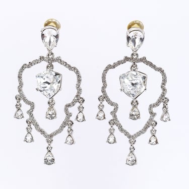 Crystal Frame Chandelier Earrings