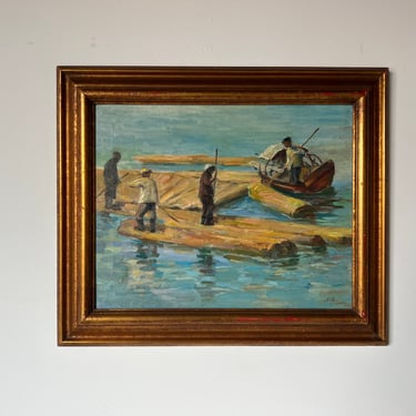 60’s Mid- Century C. Woney Expressionist Oil Painting 