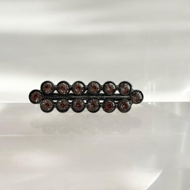 Silver Toned Vintage Rhinestone Classic Elegant Double Row Brooch Pin 