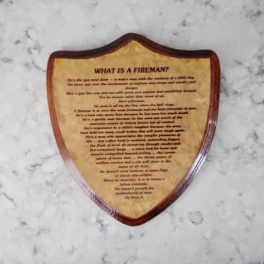 Vintage Wooden Shield What is a Fireman Wooden Shield Wall Art Home Décor 