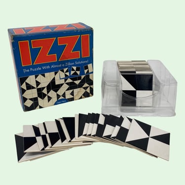 Vintage IZZI Puzzle Retro 1990s Contemporary + Complete in Box + Build a Square + Has a Zillion Solutions + Brain Teaser + Family Game Night 