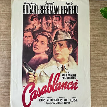 Vintage Casablanca Movie Poster - Portal Publications - M 055 - Litho in USA 