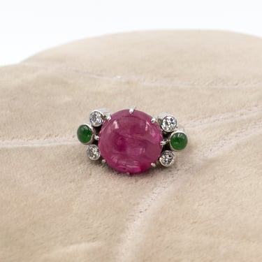 18kt Pink Sapphire and Tourmaline Ring
