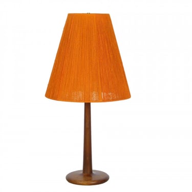 1960s Teak Table Lamp with Corded Shade