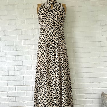 1990's Stunning Cheetah Print Midi Dress (Size 4) 