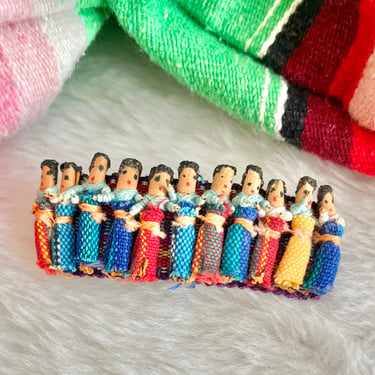 Large Hair Clip, Mexican Dolls, Ethnic Vibe, Vibrant Colors, Vintage 