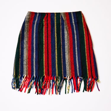 Carleen Fringe Wrap Mini Skirt