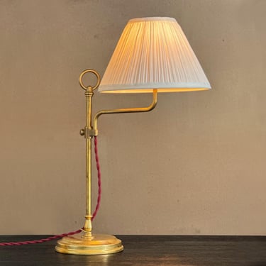 Adjustable Brass Table Lamp • Cottage Style Desk or Bedside Light, Handmade by Matt Alford Studio 