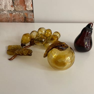Vintage Murano Style Blown Glass Fruit 