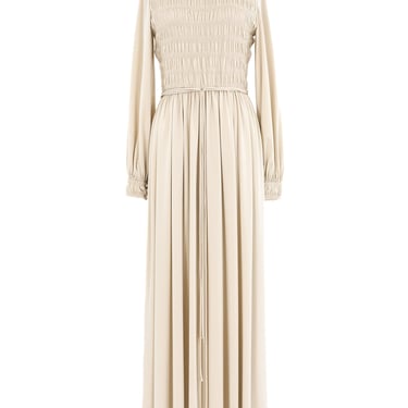 Donald Brooks Ruched Pearl Jersey Maxi Dress