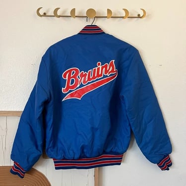 Vintage Holloway Bruins Varsity Snap Button Quilted Bomber Jacket 
