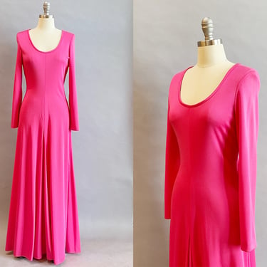 Lilli Diamond Dress / 1970s Maxi Dress / 1970s Hostess Gown / Size Large 